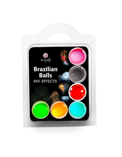 Boules de massage brésiliennes différents effets x6 - BZ3701 Boules de massage brésiliennes différents effets x6 - BZ3701