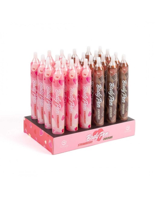Présentoir stylos comestibles Fraise et Chocolat Présentoir stylos comestibles Fraise et Chocolat