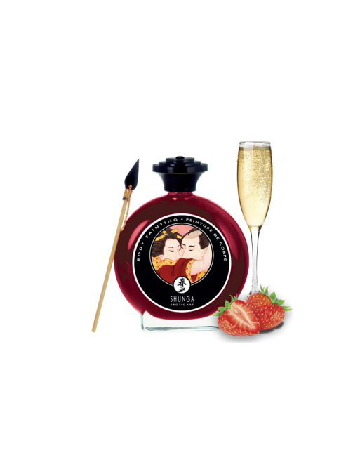 Peinture de corps embrassable - Vin pétillant à la fraise Peinture de corps embrassable - Vin pétillant à la fraise