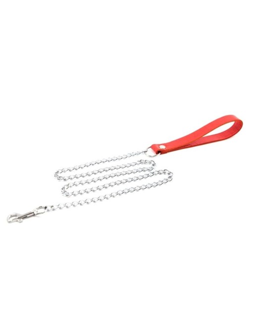 Laisse longue chaine métal Rouge Laisse longue chaine métal Rouge