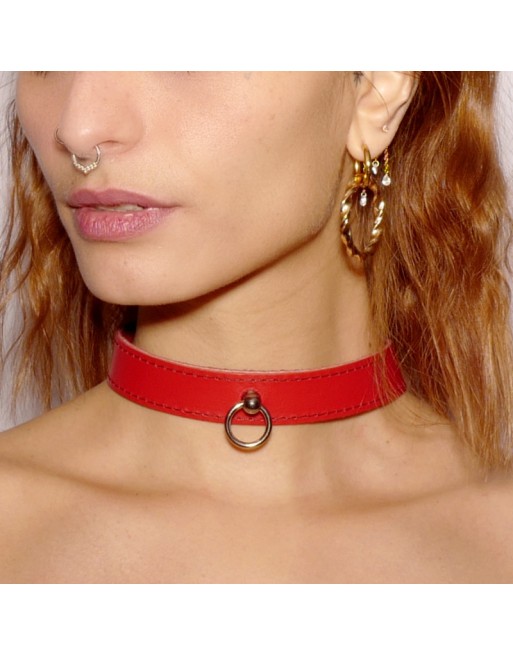 Collier fin anneau Rouge Collier fin anneau Rouge