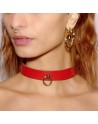 Collier fin anneau Rouge