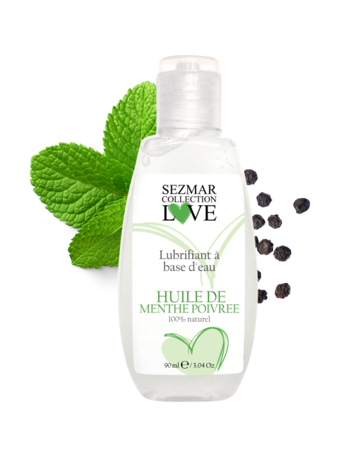 Lubrifiant à base d'eau 100% naturel Menthe poivrée 90 ml - SEZ089 Lubrifiant à base d'eau 100% naturel Menthe poivrée 90 ml - SEZ089