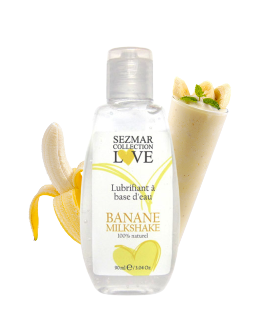 Lubrifiant à base d'eau 100% naturel Banane Milkshake 90 ml - SEZ083 Lubrifiant à base d'eau 100% naturel Banane Milkshake 90 ml - SEZ083