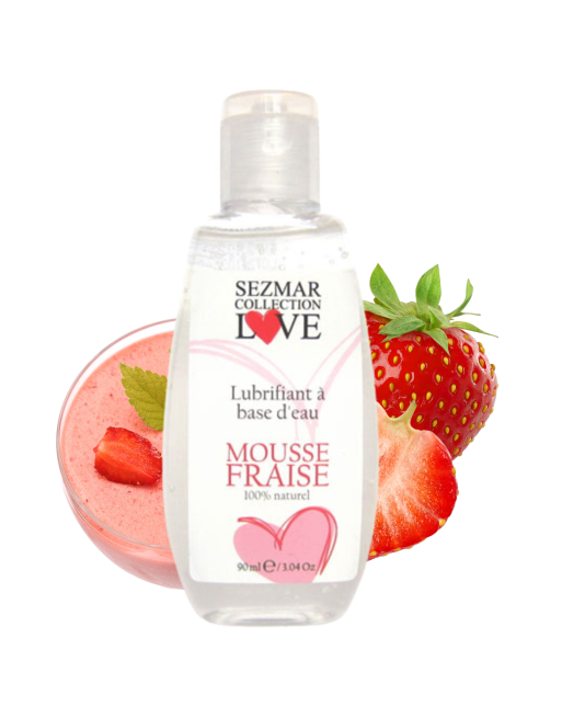 Lubrifiant à base d'eau 100% naturel Mousse fraise 90 ml - SEZ082 Lubrifiant à base d'eau 100% naturel Mousse fraise 90 ml - SEZ082