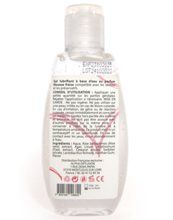 Lubrifiant à base d'eau 100% naturel Mousse fraise 90 ml - SEZ082
