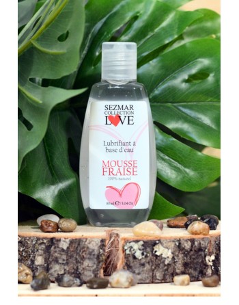 Lubrifiant à base d'eau 100% naturel Mousse fraise 90 ml - SEZ082