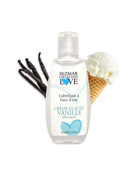 Lubrifiant à base d'eau 100% naturel Crème glacée vanille 90 ml - SEZ080