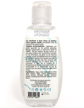 Lubrifiant à base d'eau 100% naturel Crème glacée vanille 90 ml - SEZ080
