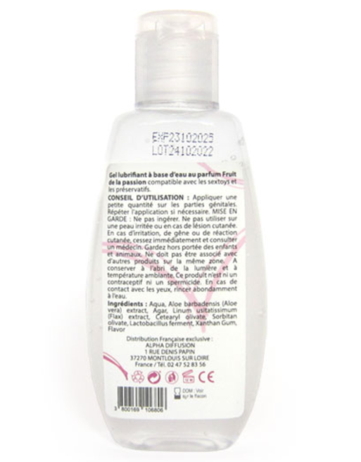Lubrifiant à base d'eau 100% naturel Fruit de la passion 90ml - SEZ078 Lubrifiant à base d'eau 100% naturel Fruit de la passion 90ml - SEZ078