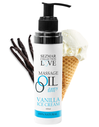Huile de massage comestible Vanille glacée 100ml - SEZ063A