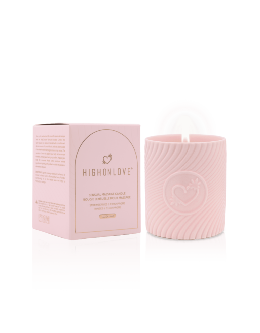 Bougie de massage Rose 220 ml - Fraises et champagne Bougie de massage Rose 220 ml - Fraises et champagne