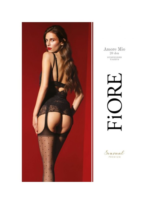 Amore Mio Bas jarretelles 20 DEN - Noir - Qualité premium Amore Mio Bas jarretelles 20 DEN - Noir - Qualité premium