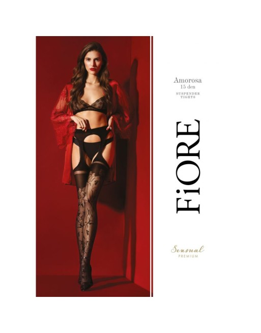 Amorosa Bas Jarretelles 30 DEN - Noir - Qualité premium Amorosa Bas Jarretelles 30 DEN - Noir - Qualité premium