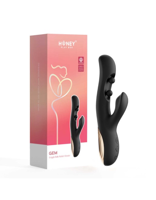 Gem vibromasseur rabbit avec capteurs de pression et application Noir Gem vibromasseur rabbit avec capteurs de pression et application Noir