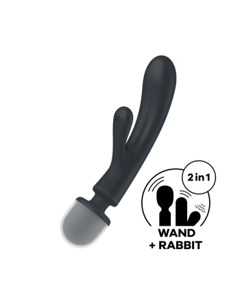 ECHANTILLON  Triple lover Rabbit et Wand Satisfyer - Noir