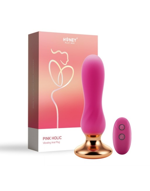 Pink holic - Plug anal vibrant télécommandé incurvé - Rose Pink holic - Plug anal vibrant télécommandé incurvé - Rose