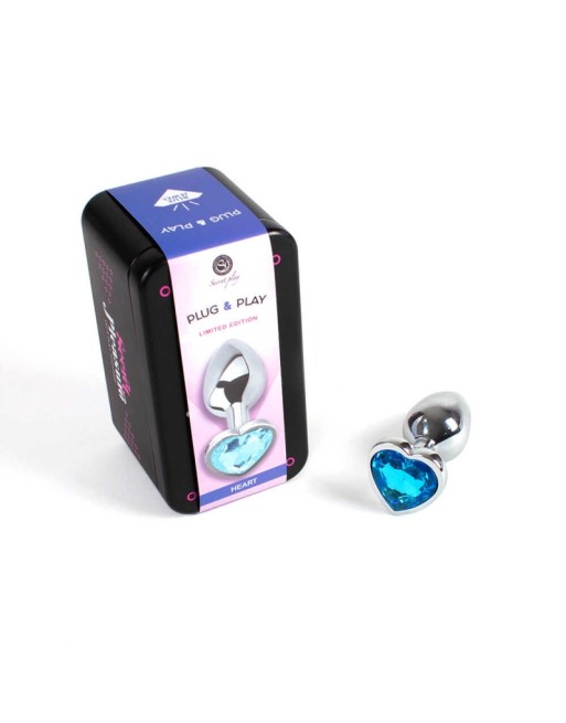 Plug anal secret play - Coeur bleu Plug anal secret play - Coeur bleu