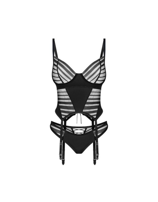 Lune Bellis corset et string - Noirs Lune Bellis corset et string - Noirs