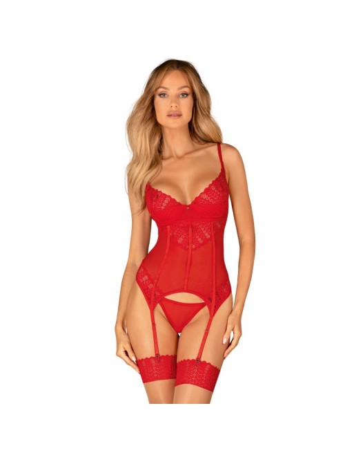 Ingridia corset et string - Rouge Ingridia corset et string - Rouge