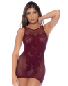 Robe en résille couleur cerise - MAL1118CHRY