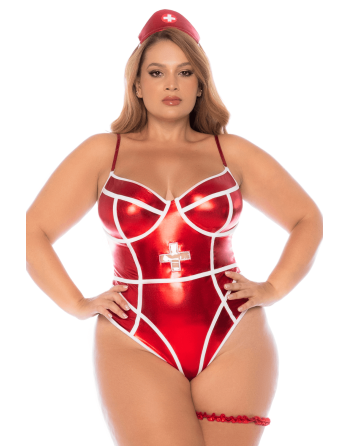 Costume sexy infirmière grande taille 3 pièces - MAL60041XASHW