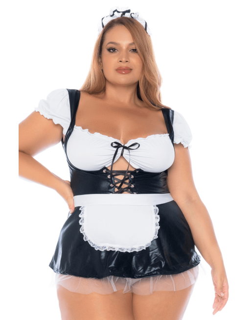 Costume sexy soubrette grande taille 3 pièces - MAL60043XASHW Costume sexy soubrette grande taille 3 pièces - MAL60043XASHW