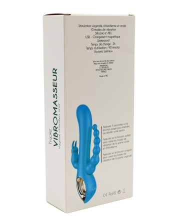 Vibromasseur Rabbit  rose  avec chapelet vibrant - TOZ-024PNK