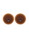 Paire de cache-tétons piercing barre demi-anneau faux diamant peau foncée - XP008F