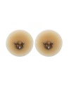 Paire de cache-tétons ornés d’un piercing barre en demi-anneau avec strass, pour peau claire. - XP008C