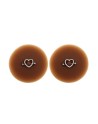 Paire de cache-tétons piercing barre coeur faux diamant peau foncée - XP004F