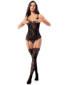 Combinaison en résille noire - MAL1104BLK