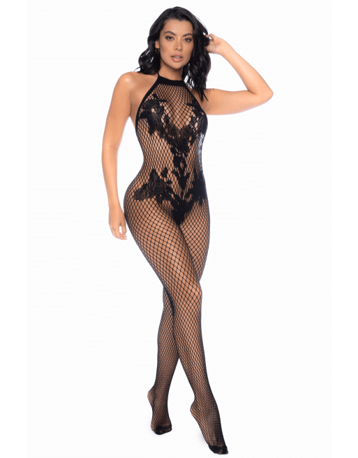 Combinaison en résille noir - MAL1116BLK Combinaison en résille noir - MAL1116BLK