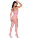 Combinaison en résille rose ajourée - MAL1130BGPK