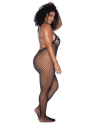 Combinaison grande taille en résille noire - MAL1116XBLK