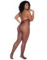 Combinaison grande taille en résille couleur cerise - MAL1116XCHRY