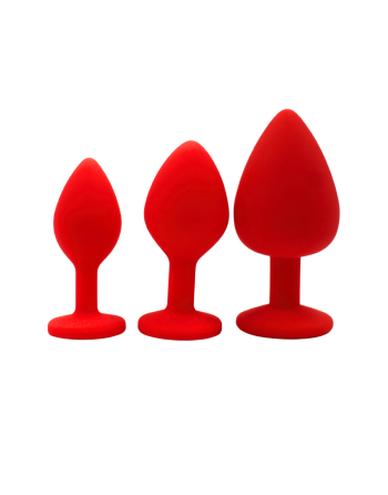 Plug rouge bijou cristal Medium - DB-RY068CRED