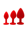 Plug rouge bijou cristal Medium - DB-RY068CRED