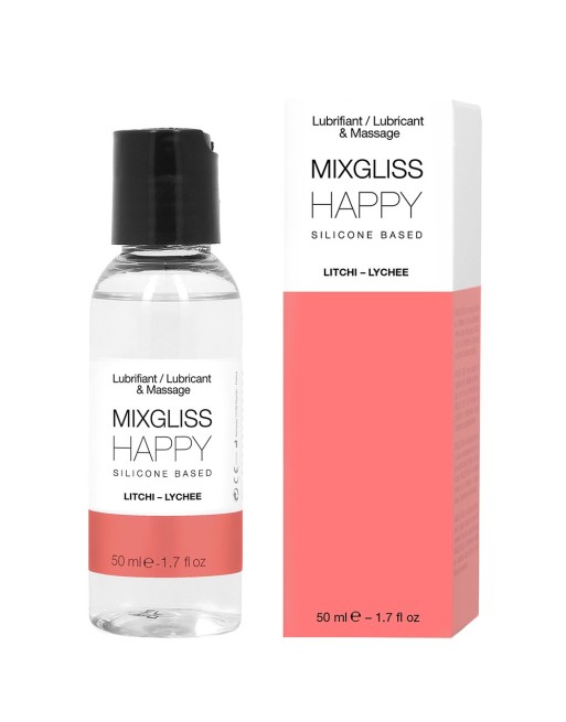 2 en 1 Lubrifiant et huile de massage silicone Mixgliss Happy Litchi 50 ML - MG2535 2 en 1 Lubrifiant et huile de massage silicone Mixgliss Happy Litchi 50 ML - MG2535