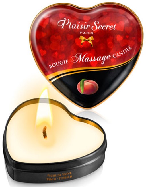 Mini bougie de massage pêche de vigne boîte coeur 35ml - CC826069 Mini bougie de massage pêche de vigne boîte coeur 35ml - CC826069