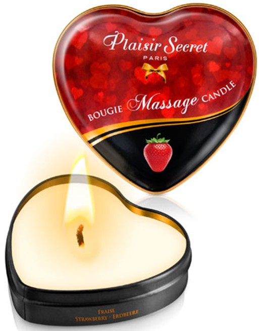 Mini bougie de massage fraise boîte coeur 35ml - CC826064 Mini bougie de massage fraise boîte coeur 35ml - CC826064