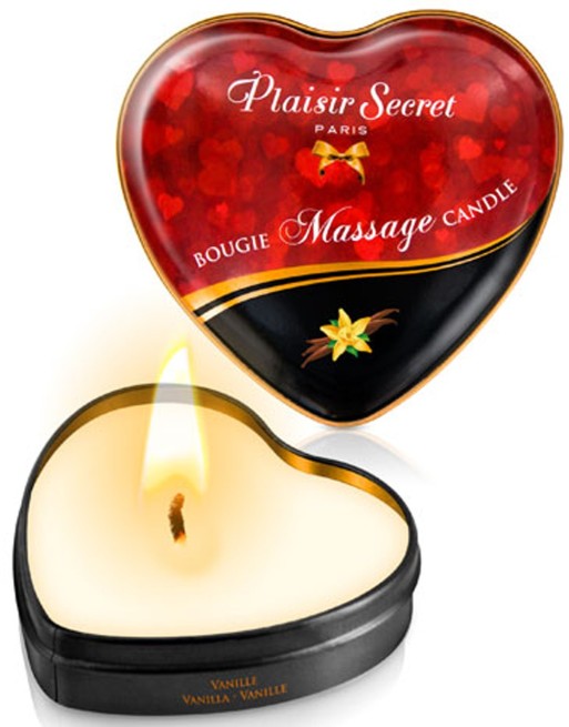 Mini bougie de massage à la vanille boîte coeur 35ml - CC826062 Mini bougie de massage à la vanille boîte coeur 35ml - CC826062