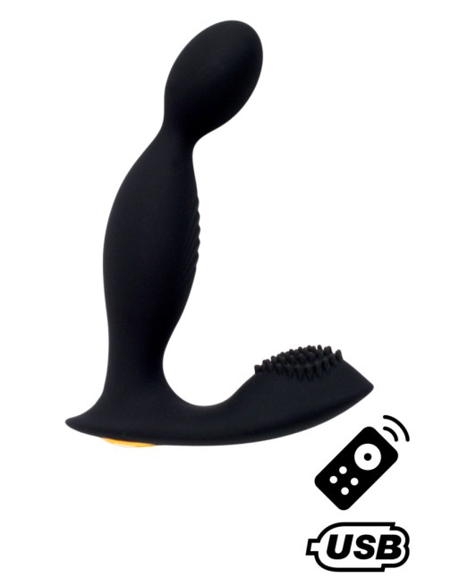 ELIOT, Stimulateur de prostate USB, avec télécommande, en silicone médical - BQ149BLK ELIOT, Stimulateur de prostate USB, avec télécommande, en silicone médical - BQ149BLK
