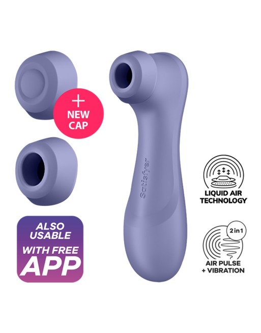 Stimulateur de clitoris 2 embouts Connecté avec technologie Liquid air Pro 2 Generation 3 violet USB Satisfyer - CC597815 Stimulateur de clitoris 2 embouts Connecté avec technologie Liquid air Pro 2 Generation 3 violet USB Satisfyer - CC597815