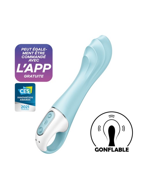 Vibromasseur gonflant connecté bleu USB Air Pump Vibrator 5 Satisfyer - CC597802 Vibromasseur gonflant connecté bleu USB Air Pump Vibrator 5 Satisfyer - CC597802