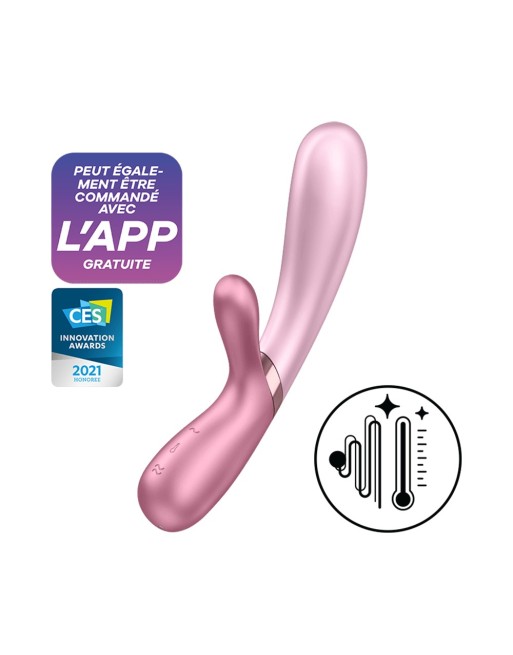 Vibromasseur rabbit rose chauffant USB connecté Hot Lover Satisfyer - CC597747 Vibromasseur rabbit rose chauffant USB connecté Hot Lover Satisfyer - CC597747