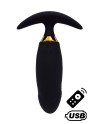 PEACH, Plug Vibrant noir long USB avec télécommande, dans un silicone médical doux et lisse - B72BLK