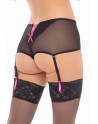 Shorty noir résille ouvert porte-jarretelles - REN1165-BLK
