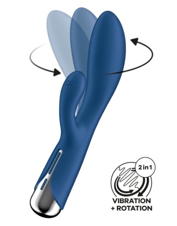 Vibromasseur rabbit USB tête rotative bleu Spinning Rabbit 1 Satisfyer - CC597856