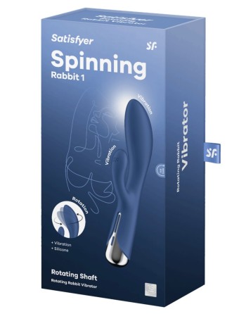 Vibromasseur rabbit USB tête rotative bleu Spinning Rabbit 1 Satisfyer - CC597856